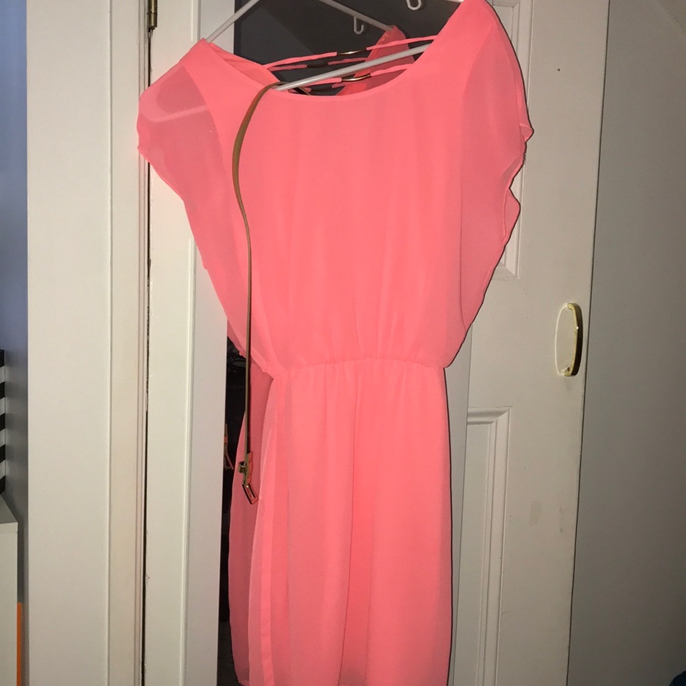 vibrant pink neon dress